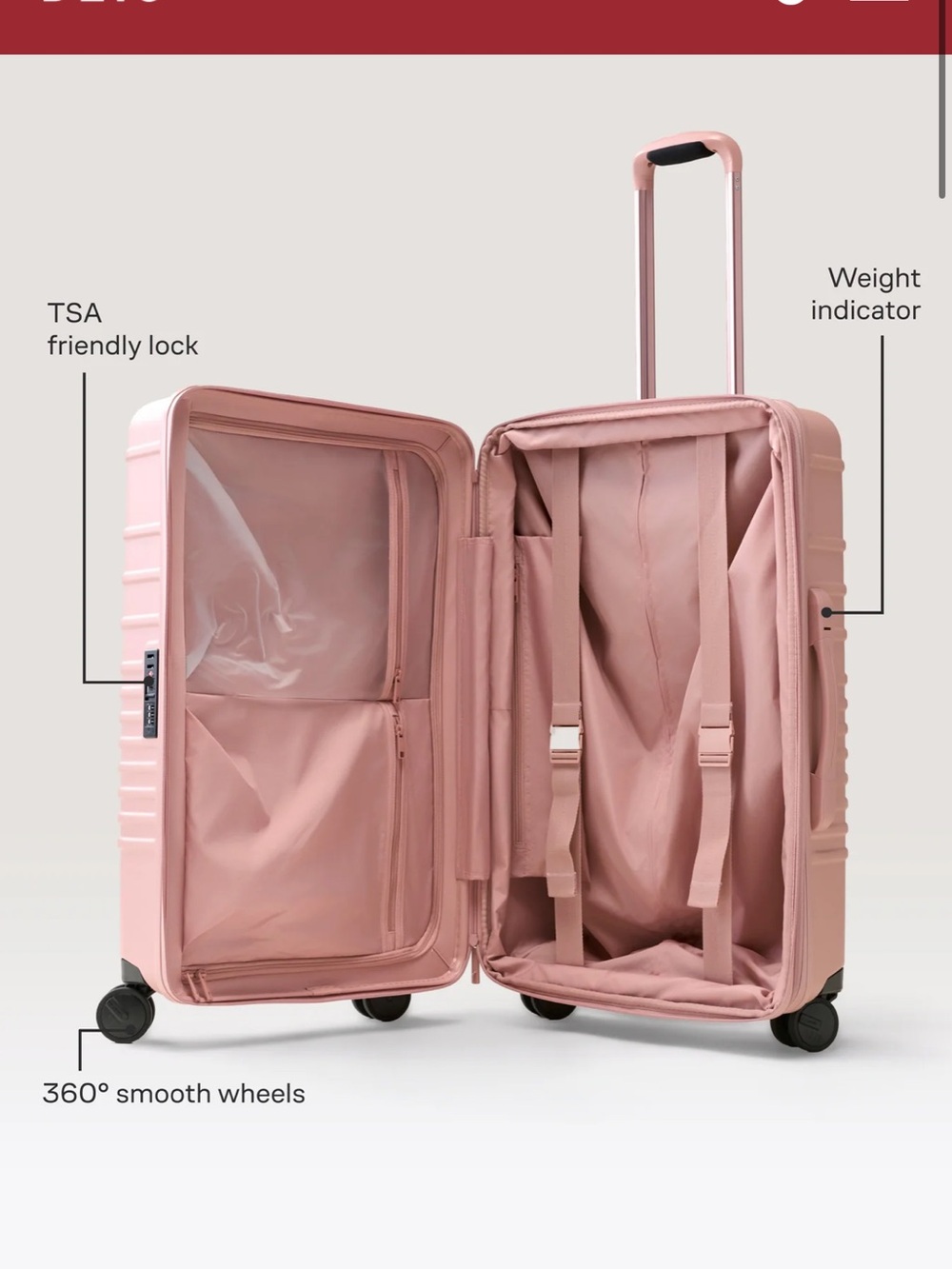 Beis BNIB MEDIUM check in in atlas pink